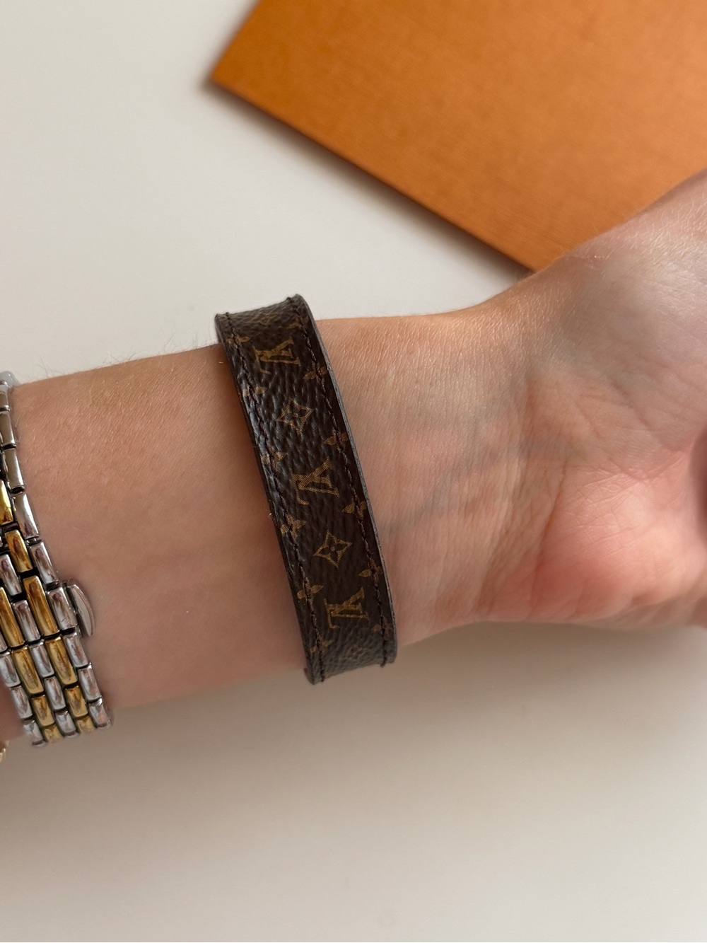 Louis Vuitton Nano Monogram Leather Bracelet - Picture 4 of 7